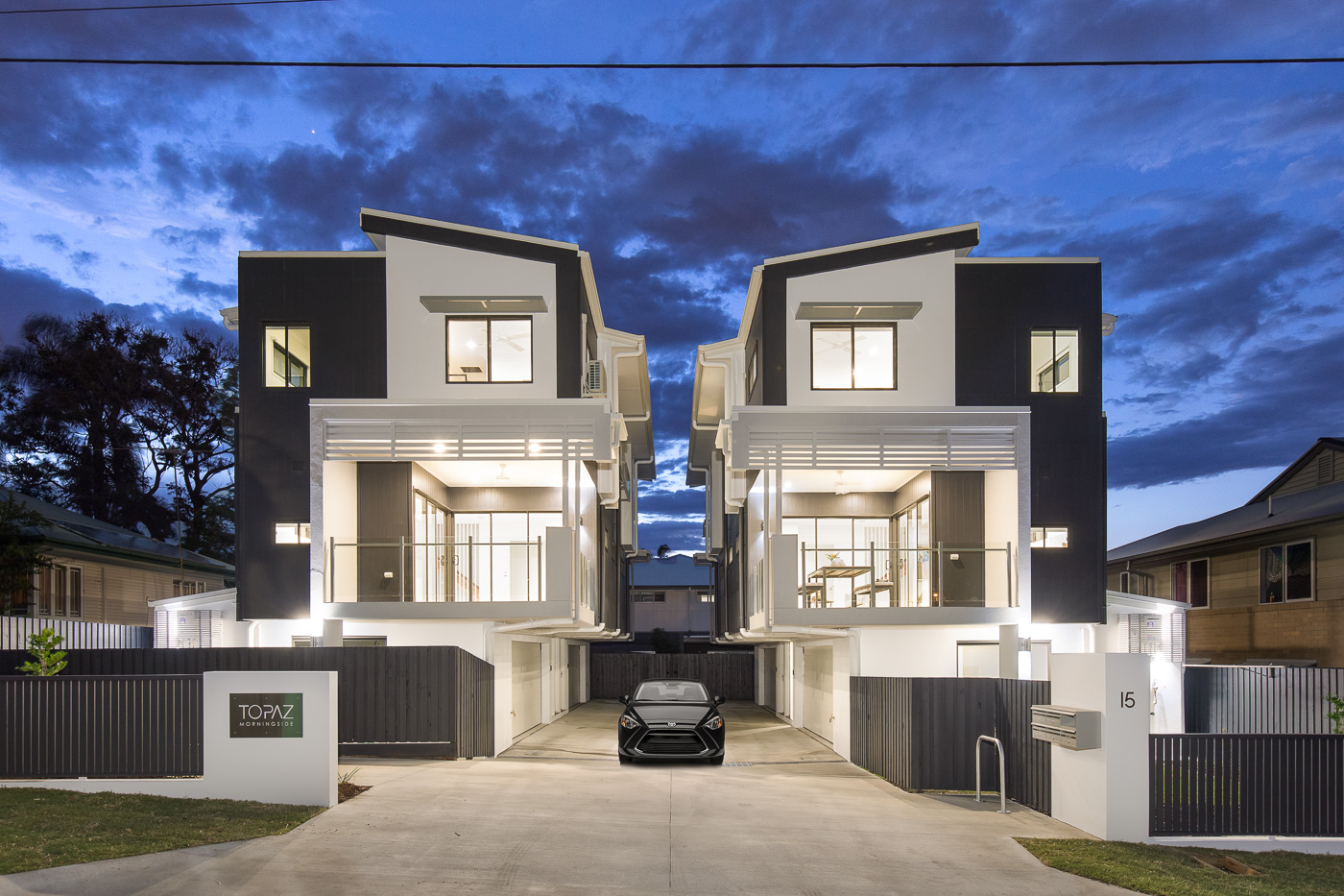 Completed townhouse property development